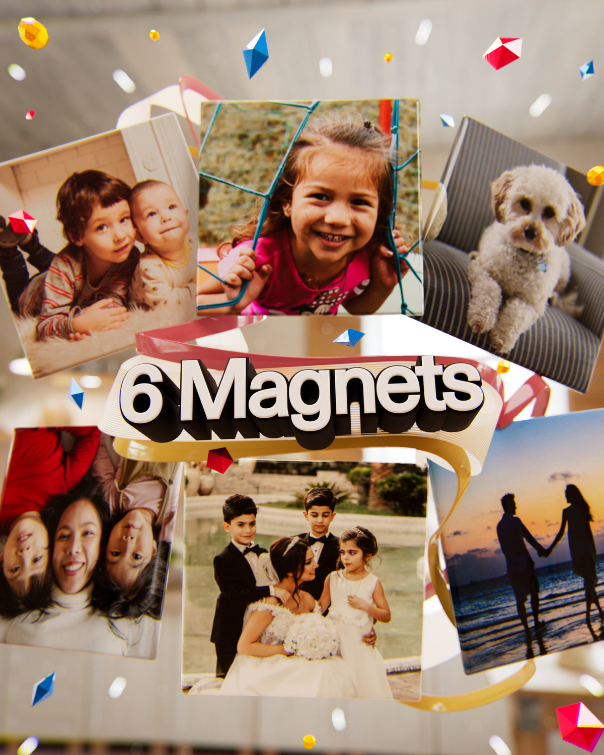 6 personalized magnets